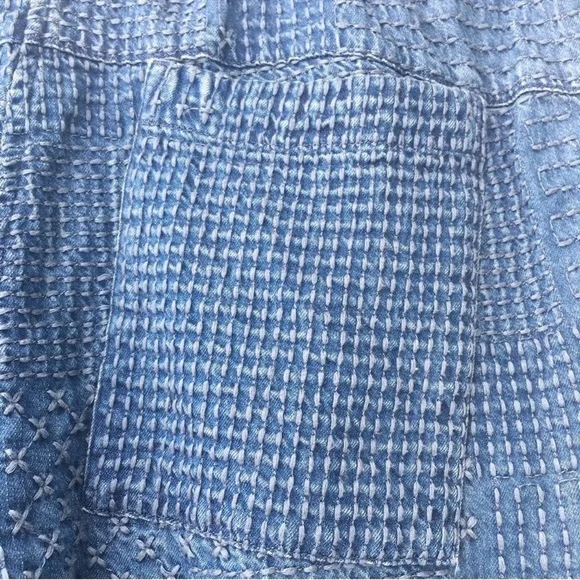 Johnny Was Sana Denim Pull-On Pant Embroidered Cargo Jogger Pants Size XL